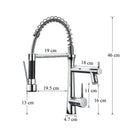 GobekUsa Dual Nozzle Gourmet Kitchen Faucet | Pull-Down, 360° Rotation, Chrome Mixer