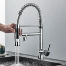GobekUsa Dual Nozzle Gourmet Kitchen Faucet | Pull-Down, 360° Rotation, Chrome Mixer