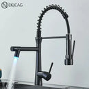 GobekUsa Dual Nozzle Gourmet Kitchen Faucet | Pull-Down, 360° Rotation, Chrome Mixer