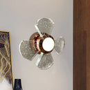 GobekUsa Modern LED Clear Glass Wall Sconce with Fan Design - Stylish Corridor Lighting