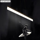 GobekUsa Modern LED Coffee Suspension Lamp for Restaurants - Acrylic Bar Shaped Island Light Fixture