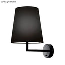 GobekUsa Modern LED Cone Wall-Mounted Fabric Sconce Light in Black/White for Living Room