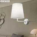 GobekUsa Modern LED Cone Wall-Mounted Fabric Sconce Light in Black/White for Living Room
