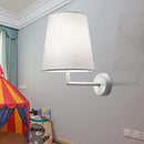 GobekUsa Modern LED Cone Wall-Mounted Fabric Sconce Light in Black/White for Living Room