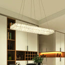 GobekUsa Modern LED Crystal Island Chandelier - Rectangular Pendant for Dining Room Décor