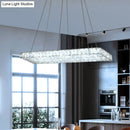 GobekUsa Modern LED Crystal Island Chandelier - Rectangular Pendant for Dining Room Décor