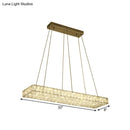 GobekUsa Modern LED Crystal Island Chandelier - Rectangular Pendant for Dining Room Décor