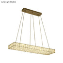 GobekUsa Modern LED Crystal Island Chandelier - Rectangular Pendant for Dining Room Décor