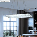 GobekUsa Modern LED Crystal Island Chandelier - Rectangular Pendant for Dining Room Décor