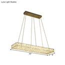 GobekUsa Modern LED Crystal Island Chandelier - Rectangular Pendant for Dining Room Décor