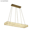 GobekUsa Modern LED Crystal Island Chandelier - Rectangular Pendant for Dining Room Décor