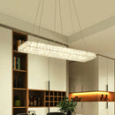GobekUsa Modern LED Crystal Island Chandelier - Rectangular Pendant for Dining Room Décor