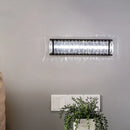 GobekUsa Modern LED Crystal Rectangular Sconce: Black Wall Mounted Bedside Lighting