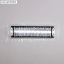 GobekUsa Modern LED Crystal Rectangular Sconce: Black Wall Mounted Bedside Lighting
