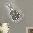 GobekUsa Modern LED Crystal Wall Lamp for Guitar Bedchamber in Gray