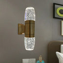 GobekUsa Modern LED Crystal Wall Sconce Light in Brass for Bedroom