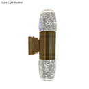GobekUsa Modern LED Crystal Wall Sconce Light in Brass for Bedroom