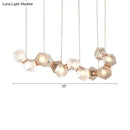 GobekUsa Modern LED Geometric Pendant Light Fixture - White Glass, 12/14 Lights - Dining Room Island Lighting