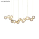 GobekUsa Modern LED Geometric Pendant Light Fixture - White Glass, 12/14 Lights - Dining Room Island Lighting