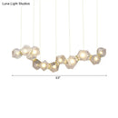 GobekUsa Modern LED Geometric Pendant Light Fixture - White Glass, 12/14 Lights - Dining Room Island Lighting