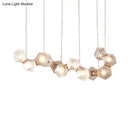GobekUsa Modern LED Geometric Pendant Light Fixture - White Glass, 12/14 Lights - Dining Room Island Lighting