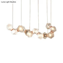 GobekUsa Modern LED Geometric Pendant Light Fixture - White Glass, 12/14 Lights - Dining Room Island Lighting