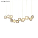 GobekUsa Modern LED Geometric Pendant Light Fixture - White Glass, 12/14 Lights - Dining Room Island Lighting