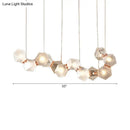 GobekUsa Modern LED Geometric Pendant Light Fixture - White Glass, 12/14 Lights - Dining Room Island Lighting