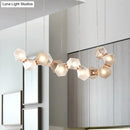 GobekUsa Modern LED Geometric Pendant Light Fixture - White Glass, 12/14 Lights - Dining Room Island Lighting