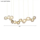 GobekUsa Modern LED Geometric Pendant Light Fixture - White Glass, 12/14 Lights - Dining Room Island Lighting