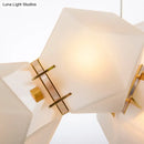 GobekUsa Modern LED Geometric Pendant Light Fixture - White Glass, 12/14 Lights - Dining Room Island Lighting