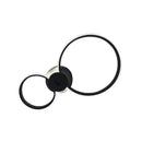 GobekUsa Modern LED Hoop Wall Lamp with Acrylic Lighting - Black/White, 2/3 Lights in Warm/White/Second Gear