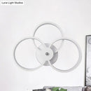 GobekUsa Modern LED Hoop Wall Lamp with Acrylic Lighting - Black/White, 2/3 Lights in Warm/White/Second Gear