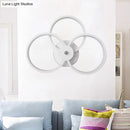 GobekUsa Modern LED Hoop Wall Lamp with Acrylic Lighting - Black/White, 2/3 Lights in Warm/White/Second Gear