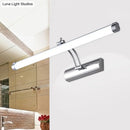 GobekUsa Modern LED Indoor Vanity Light with Tubular Metallic Shade, Chrome Wall Sconce Lamp in Warm/White Light - 18"/21" Width