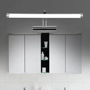 GobekUsa Modern LED Indoor Vanity Light with Tubular Metallic Shade, Chrome Wall Sconce Lamp in Warm/White Light - 18"/21" Width