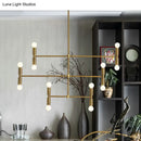 GobekUsa Modern LED Island Light: Multi-Layer Gold/Black Hanging Pendant with Rotatable Arms - Ideal for Living Room