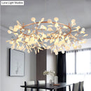 GobekUsa Modern LED Lamp Firefly Tree Branch Leaf Pendant Light Round Flower Suspension Lamps
