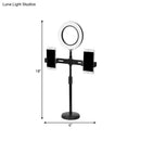 GobekUsa Modern LED Makeup Lamp with USB Port - Black Metal Circle Shape