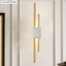 GobekUsa Modern LED Marble Rectangle Wall Light with Slim Tube Detail in White/Warm Light, White/Green Color Option