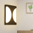 GobekUsa Modern LED Metallic Black Wall Sconce with Double Semicircle Pattern - Flush Mount