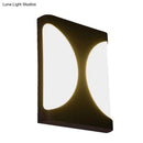 GobekUsa Modern LED Metallic Black Wall Sconce with Double Semicircle Pattern - Flush Mount