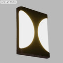 GobekUsa Modern LED Metallic Black Wall Sconce with Double Semicircle Pattern - Flush Mount