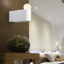 GobekUsa Modern LED Milk Glass Wall Lamp with White Ball Design, Available in Small, Medium, and Large Sizes, White or Warm Light