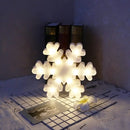 GobekUsa Modern LED Nightstand Light - White Christmas Elements and Battery Powered