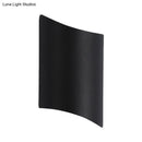 GobekUsa Modern LED Outdoor Wall Sconce with Geometric Metal Shade in Warm/White Light - Black Wall Light Fixture