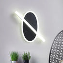 GobekUsa Modern LED Oval and Ring Wall Mount Sconce for Stairways in Black/White/Warm Light