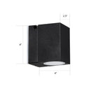 GobekUsa Modern LED Patio Wall Sconce: Rectangular Mini Metal Light Fixture in Black