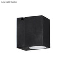 GobekUsa Modern LED Patio Wall Sconce: Rectangular Mini Metal Light Fixture in Black
