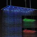 GobekUsa 16"x32" LED Rainfall Shower Head - Color Changing Luxury Square Design